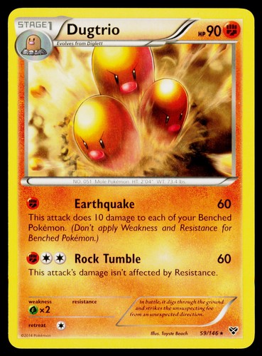 Dugtrio Normal #59/146 Rare Pokemon XY Base Set LP