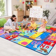 Kids Rug, 10x14 Large Educational Rugs for Classroom Playroom