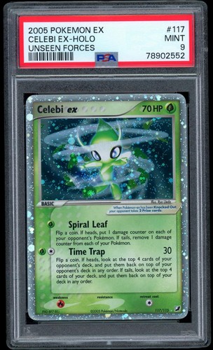 Celebi EX Holo 117/115 Unseen Forces Pokemon PSA 9