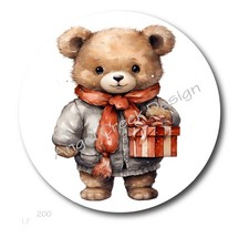 TEDDY BEAR SCRAPBOOK STICKERS CHRISTMAS FAVORS TEDDY BEAR LABELS ENVELOPE SEALS