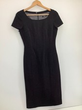 M&S UK 8 Black Pencil Wiggle Dress Work Occasion Smart Short Sleeve