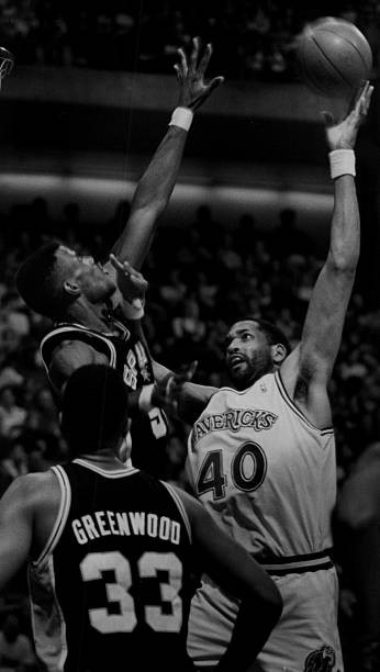 James Donaldson Dallas Mavericks against the San Antonio Spurs 199- Old Photo