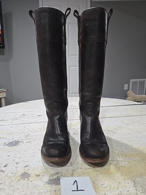 Sendra Riding Boots Leather Knee High Leather Brown Women's Size 7