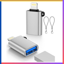 2 Pack Lightning to USB 3.0 OTG Adapter for iPhone iPad Flash Drive Data Transfe