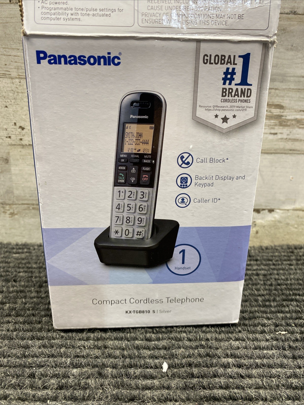 Panasonic KX-TGB810S Compact Cordless Phone with DECT 6.0 Call Block Caller ID
