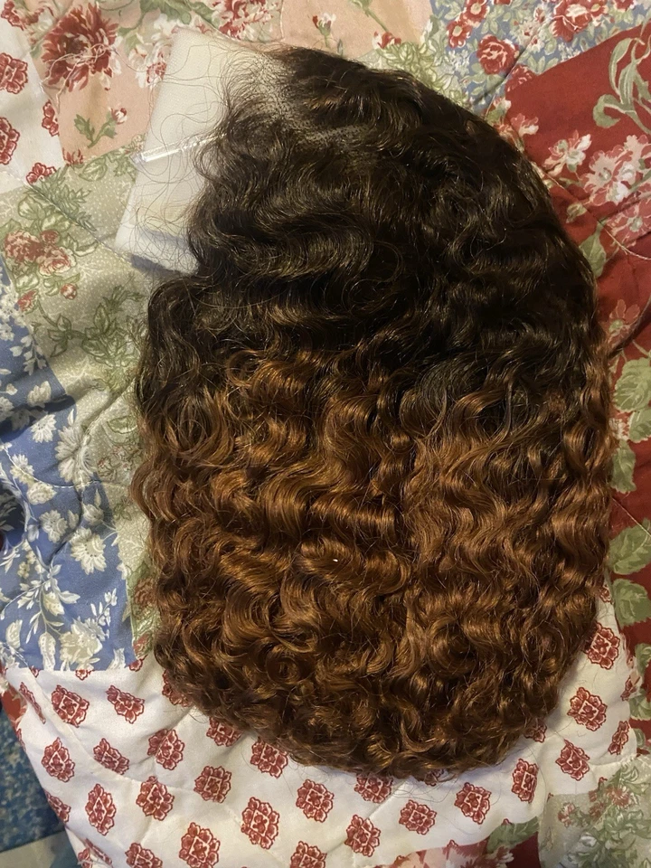 Mezcla de moda marrón corte corto rizado minimalista HD encaje sin pegamento Foto 2 de 2