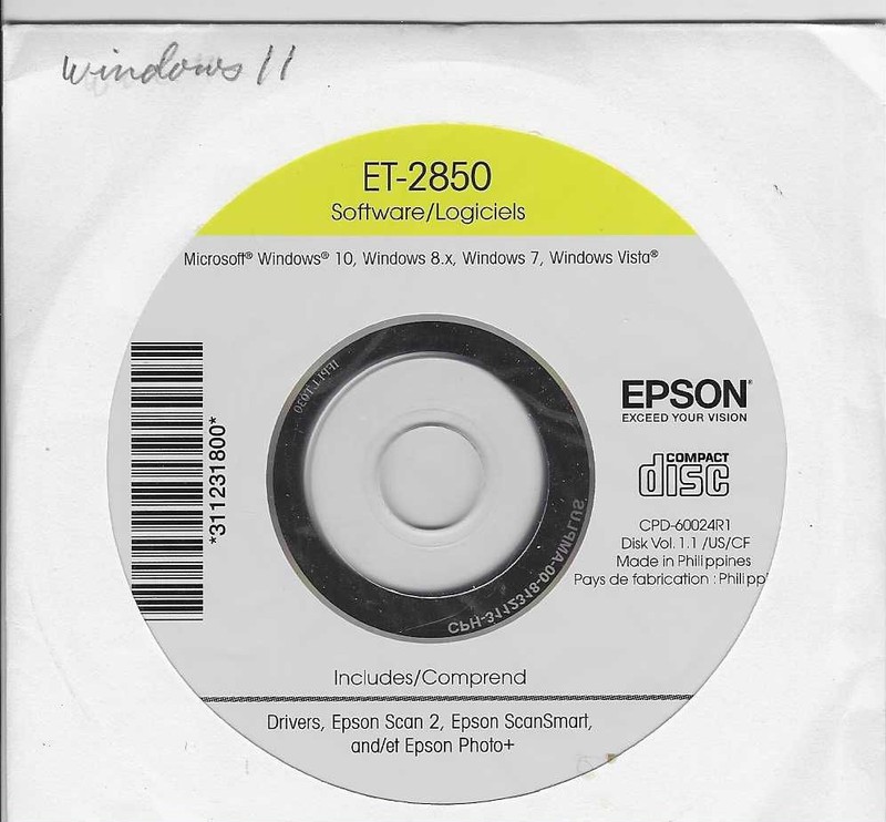 Epson ET-2850 Software CD Drivers Disc for Epson printer