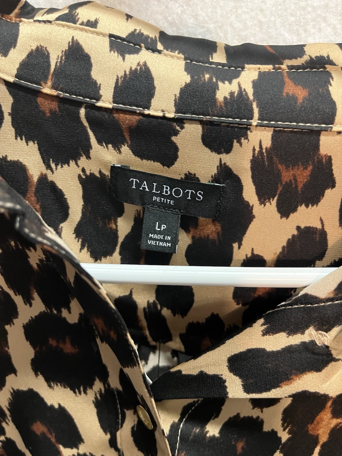 Talbots Leopard Print Button Down Long Sleeve Str… - image 2