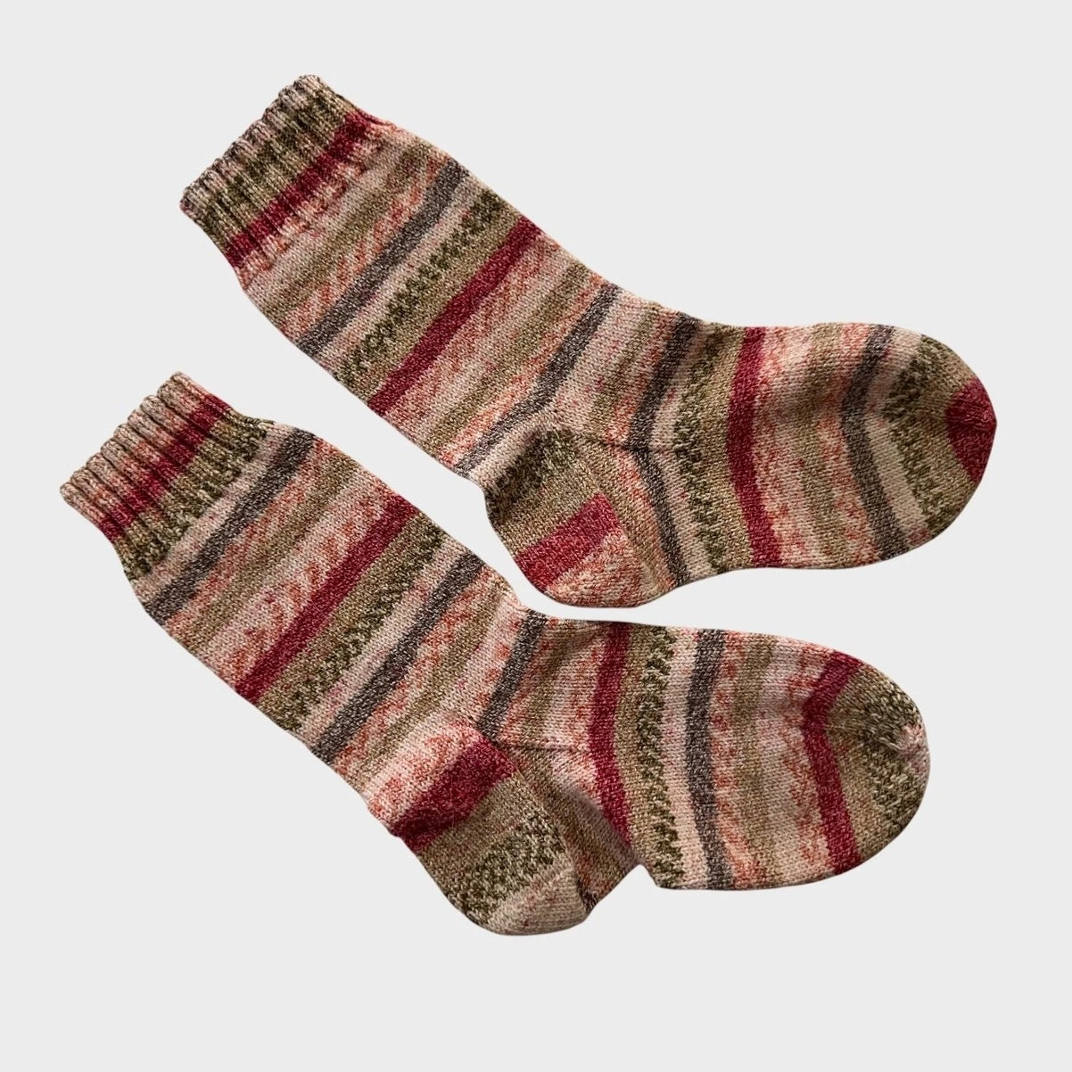 Hand Knit Womens Wool Socks Pink Brown Beight Pattern
Opens in a new window or tab