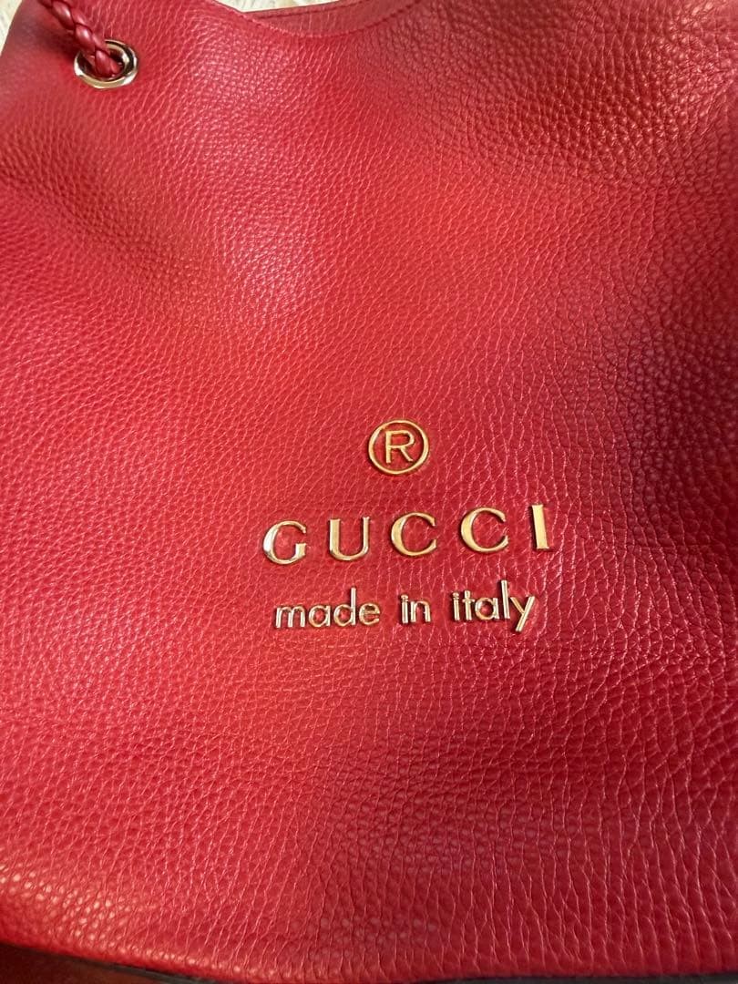 Gucci Leather Tote Bag Red Near Mint Authentic with Warranty thumbnail 5