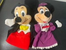 Vintage Walt Disney Company,Applause Plush Mickey Minnie Mouse Hand Puppets PE