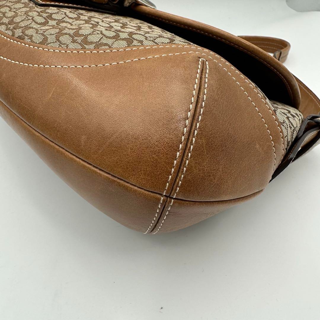 コーチ　SOHO　6808　マイクロシグネチャー　ハンドバッグ　レザー COACH Soho Mini Signature Shoulder Bag 6808 Brown Used