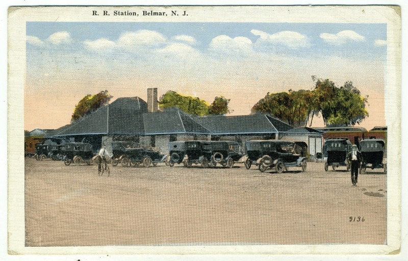 Belmar NJ.  Central Railroad of New Jersey (CNJ) station - circa 1928
