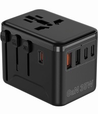Universal Travel Adapter,European Travel Plug Adapter with 3 USB-C 35W 2 USB