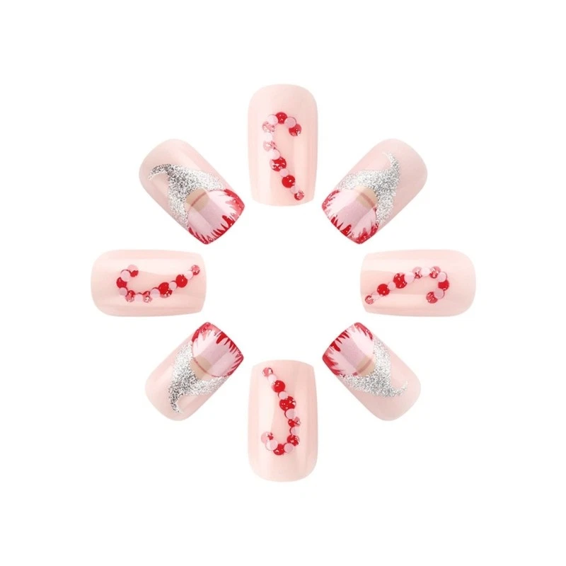 24Pcs Short Square Christmas False Nails Elegant Fall Press on Nails Fall - Image 4 of 4