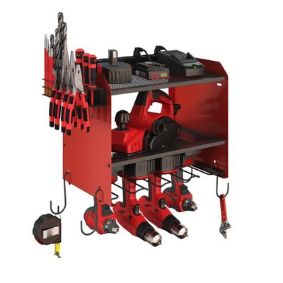 #ad Power Tool Organizer Wall Mount with Charging Station 4 Drill Holder with 8... $85.30