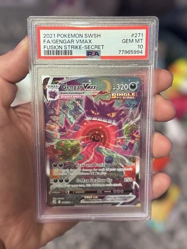Pokemon 2021 Gengar VMAX 271/264 Alt Art Fusion Strike GEM MINT PSA 10