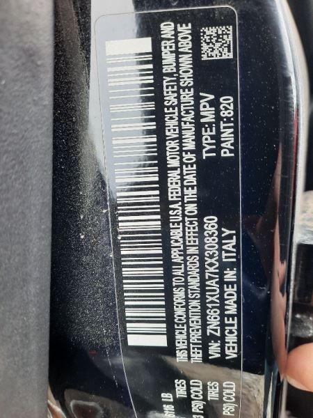 19 2019 MASERATI LEVANTE OEM REAR QUARTER GLASS WINDOW PASSENGER RIGHT 