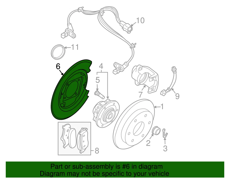 Genuine Nissan 2005-2012 Nissan Pathfinder - Backing Plate 44020-EA060 - Image 2 of 2