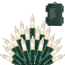 Battery Operated Christmas Lights, 50 LED 16FT Waterproof String Christmas Tree