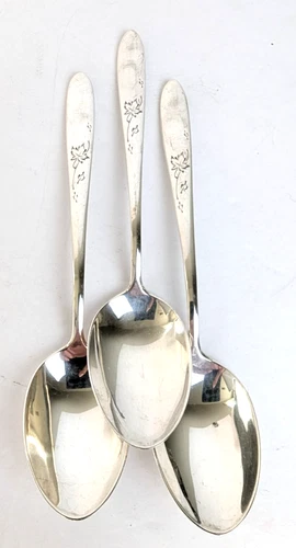 3 Sterling Silver AUTUMN LEAVES Teaspoons by Reed & Barton  6" No Monos 92 gr