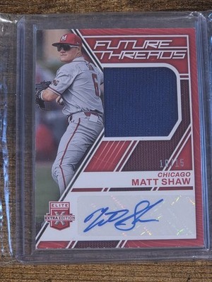 2023 PANINI ELITE EXTRA FUTURE THREADS MATT SHAW AUTO PATCH #10/15 +50 MLB CARDS