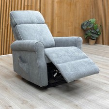 ‘Jessica' Lift and Rise Recliner Chair Dark Grey Fabric Solid Upholstered Arm