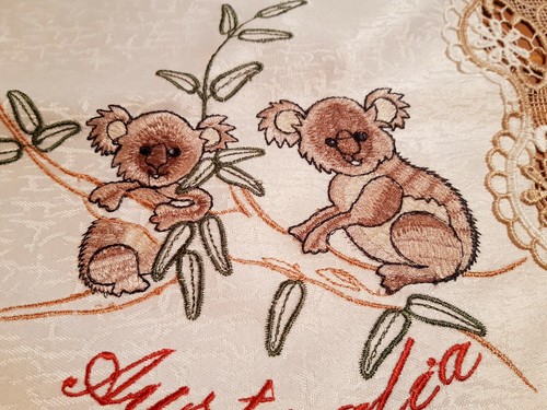 Exclusive Australiana-Koala' 40*90cm Polyester Embroidered Table-Runner - Foto 3 di 3
