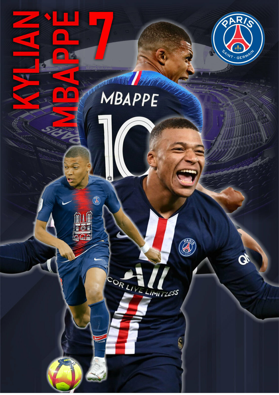 Kylian Mbappé Print Mbappé Paris SG Mbappé PSG Shirt 