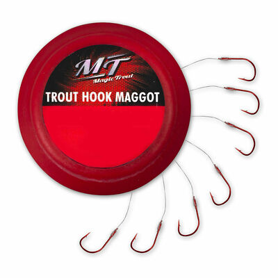 Quantum Magic Trout Hook Maggot Rot Forellenhaken fertig gebunden versch. Größen