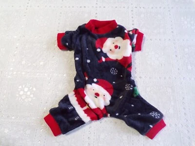 pet dog pajamas,warm, Christmas, jolly St. Nick, Small *(read size details) - Image 1 of 4