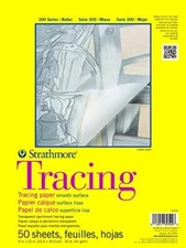 Strathmore 300 Series Tracing Paper Pad, Tape Bound, 9x12 inches, 50 Sheets