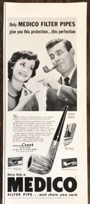 1959 Medico Filter Pipes Christmas PRINT AD Give To Him and Show You Care