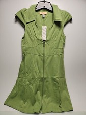 Urban Outfitters Green Amal Zip-Front Mini Dress Size Small RK24