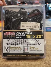 POWERTYE ADJUSTABLE CARGO NET 15"X30" BLACK