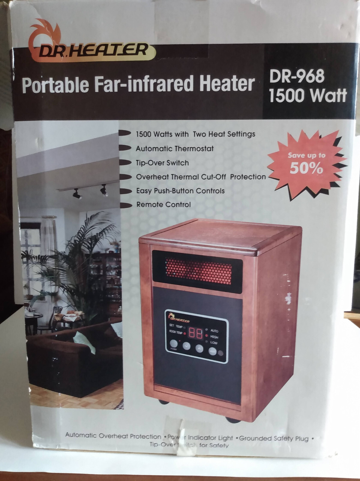 Dr. Infrared Heater DR-968 1500-watt Portable Space Heater 837654715666 |  eBay