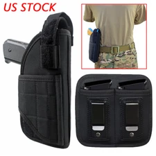Tactical Belt Handguns OWB Gun Holster Holder & 9mm Molle Double Magazine Pouch