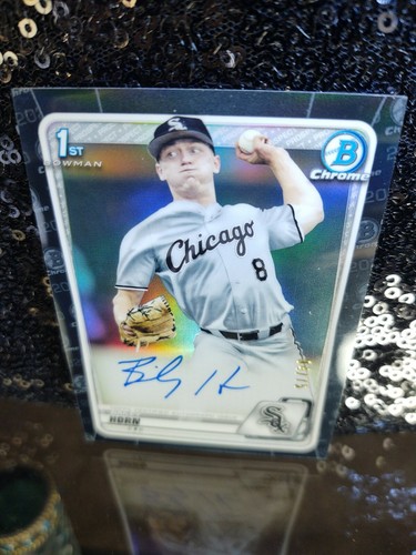 Bailey Horn ⚾ 2020 Bowman Chrome 1ST BLACK RC ROOKIE AUTO 04/75 #CDABHO - Picture 2 of 4