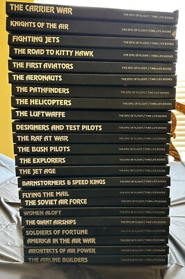 The Epic of Flight Time Life Book Set 23 HC Aviator Airplane History W/ Poster