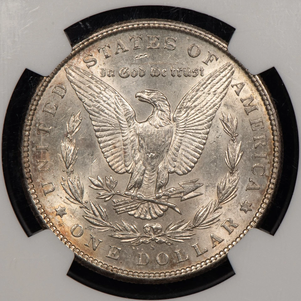 1898-S $1 Morgan Silver Dollar - Strong Luster - PQ Coin - NGC AU 55 - SKU-B3473 - Image 4 of 4