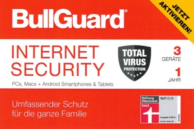 Bullguard Internet Security 3-Geräte / 1-Jahr Windows / MAC / Android / Key