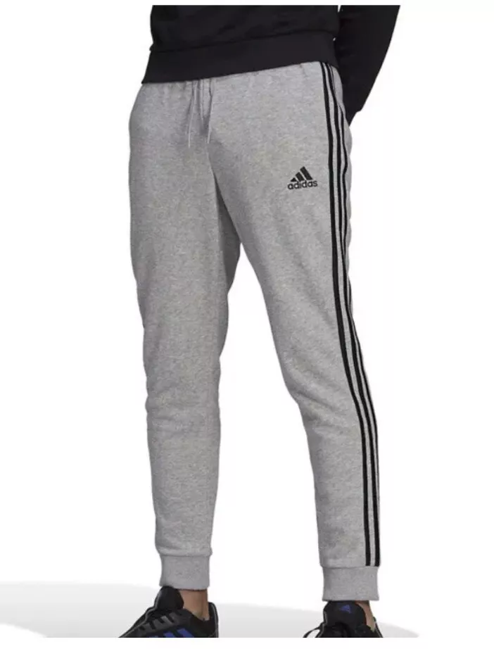 Adidas Essentials 3S Joggers Sweatpants Men s 4XL Grey Fleece