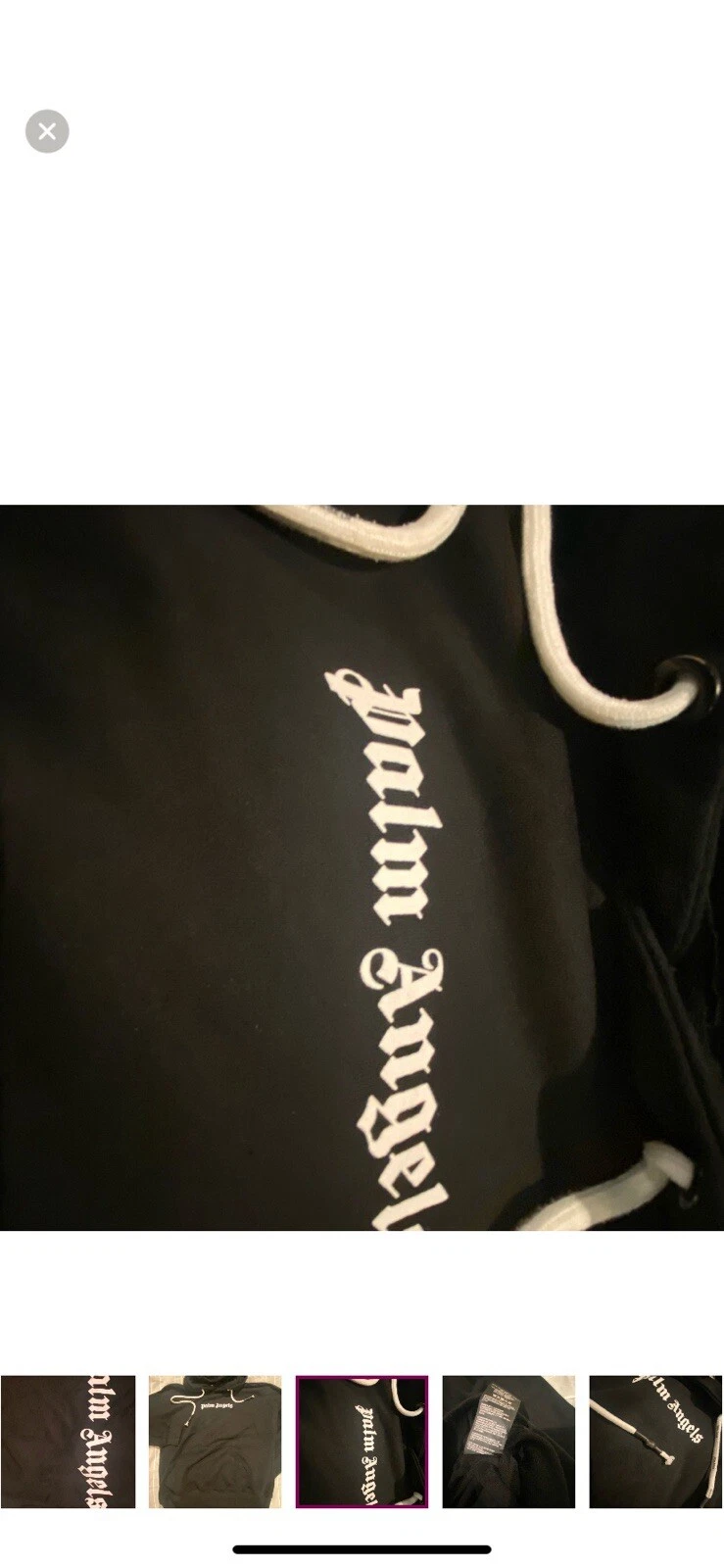 Felpa con cappuccio uomo Palm Angels logo classico taglia large nera tasca canguro