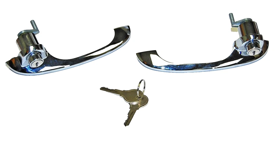 Juego de manijas de puerta exterior con 2 llaves laterales Lt/Rt para Volkswagen Ghia 1964-1967 Foto 2 de 2