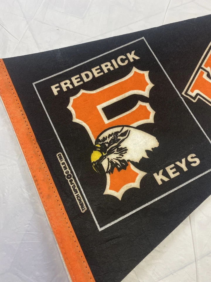 Frederick Keys Vintage 1993 Pennant Minor League Baseball 30 X 12 - Image 2 of 4