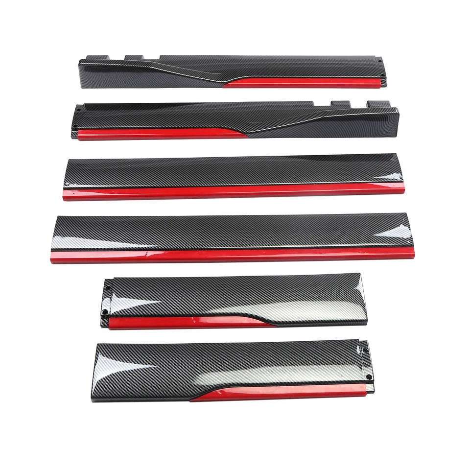 For KIA Front Bumper Lip 78.7" Side Skirt Extention Spoiler Carbon Fiber A Foto 3 de 4