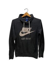Nike Just Do It Athletic Hoodie Black Sweater Women s Size M Good Condition