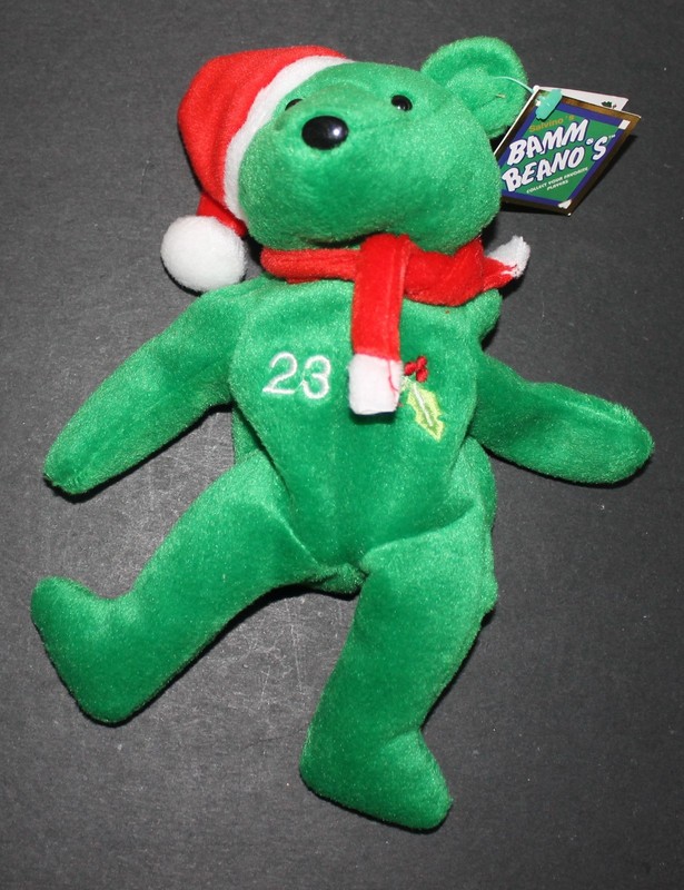 1998 David Justice #23 Salvinos Bamm Beano's Christmas Plush Bear