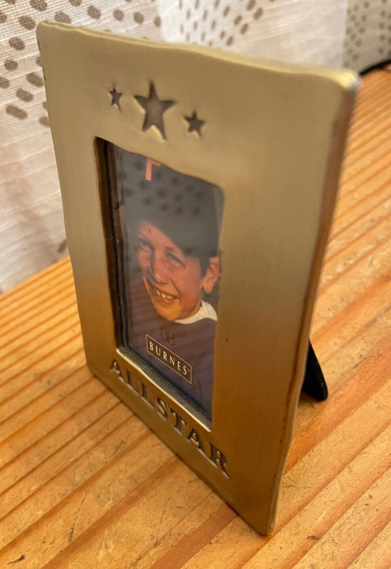 BURNES OF BOSTON Brushed Brass "All Star" Easel Back Mini Frame ~ 2" x 3" photo