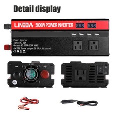 5000W Power Inverter 4USB LCD DC 12V to AC 110V Converter for Heaters, Juicers